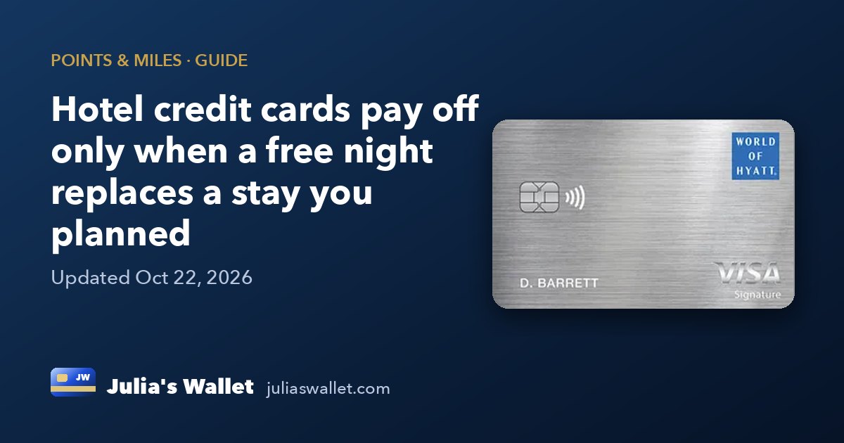 Hotel credit cards pay off only when a free night replaces a stay you planned