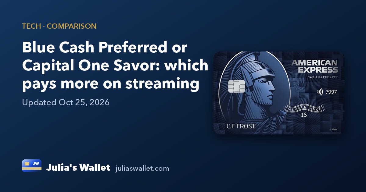 Blue Cash Preferred or Capital One Savor: which pays more on streaming