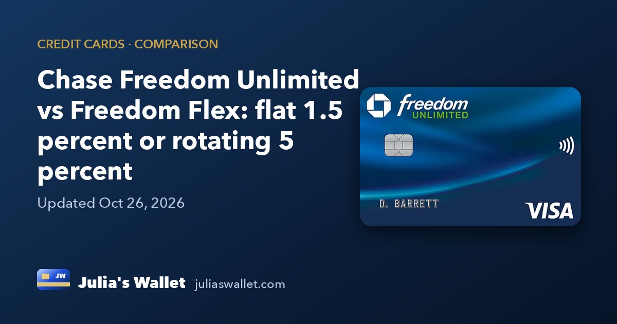 Chase Freedom Unlimited vs Freedom Flex: flat 1.5 percent or rotating 5 percent